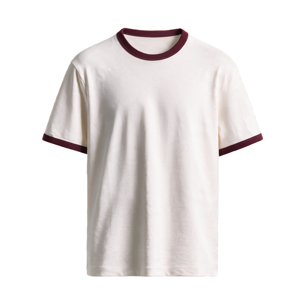Coastline Ringer Tee – Deep Maroon