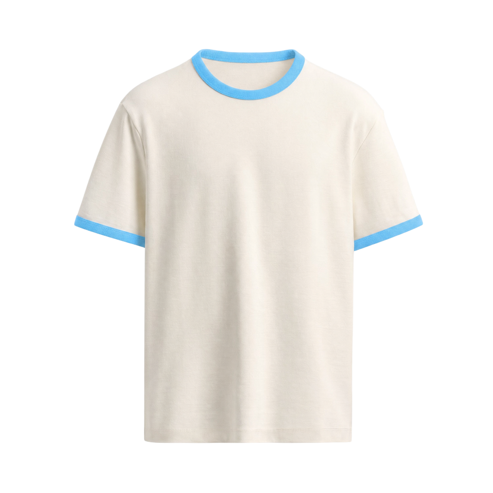 Coastline Ringer Tee – Sky Blue