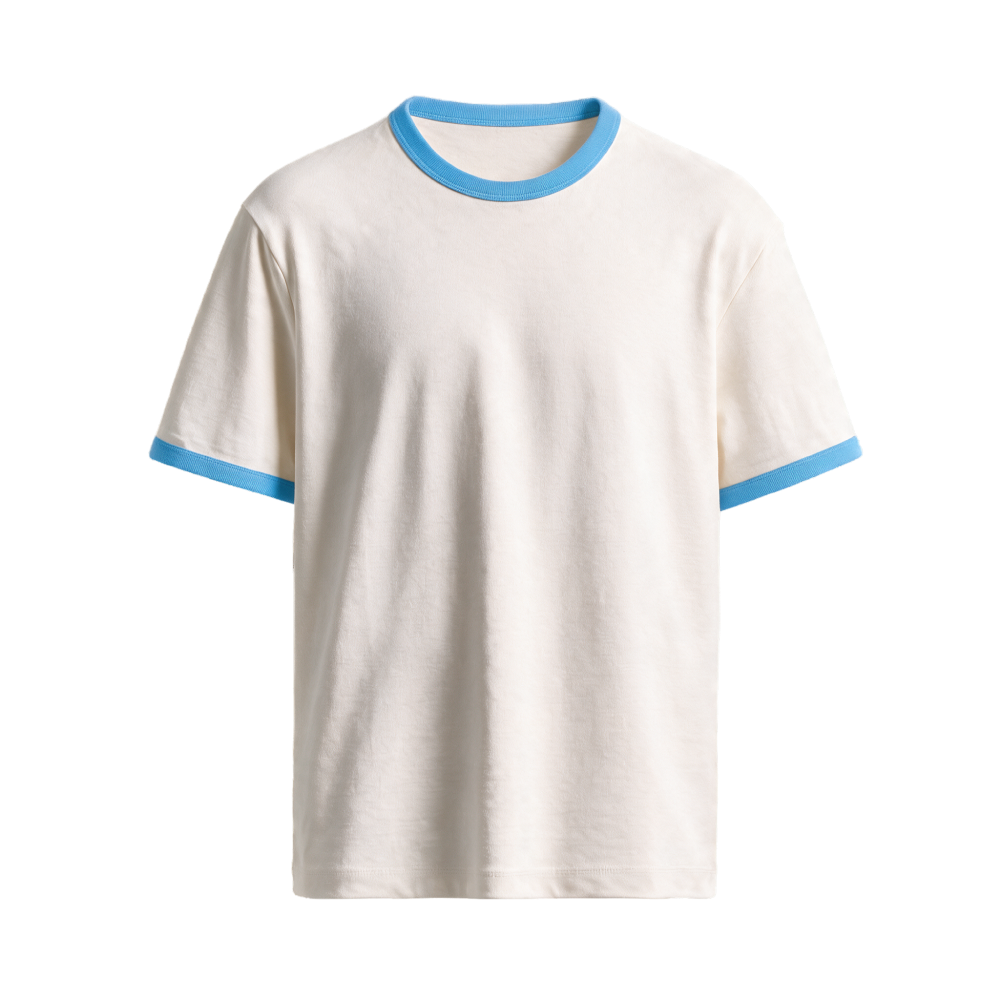 Coastline Ringer Tee – Sky Blue