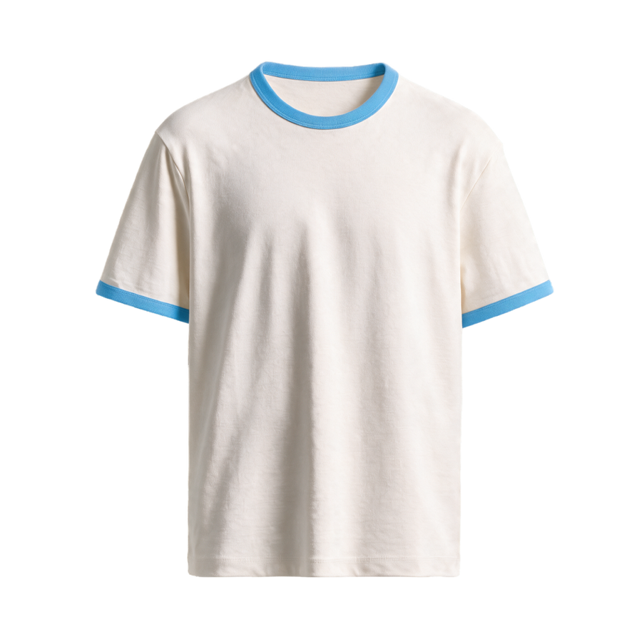 Coastline Ringer Tee – Sky Blue