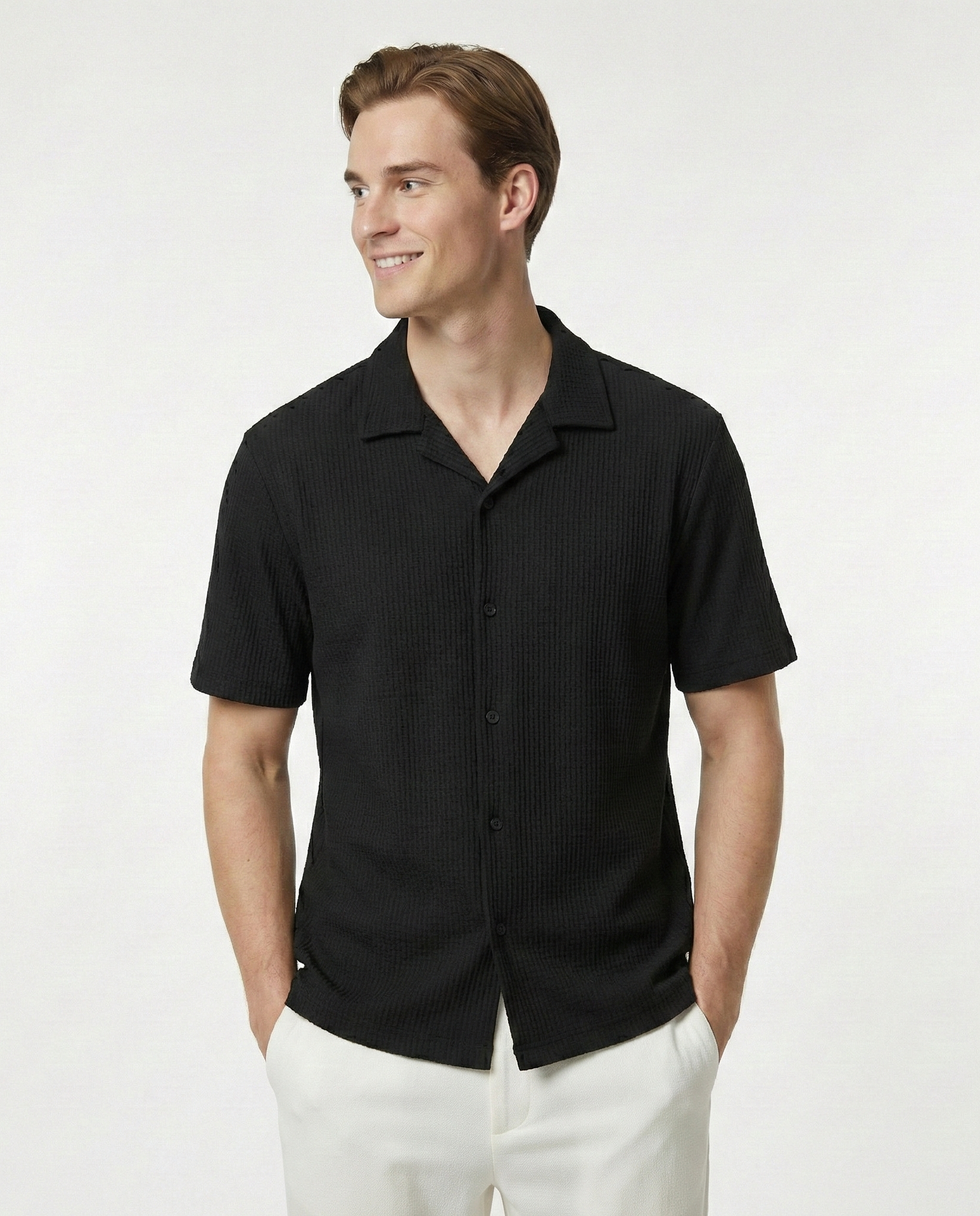 Waffle Shirt Black
