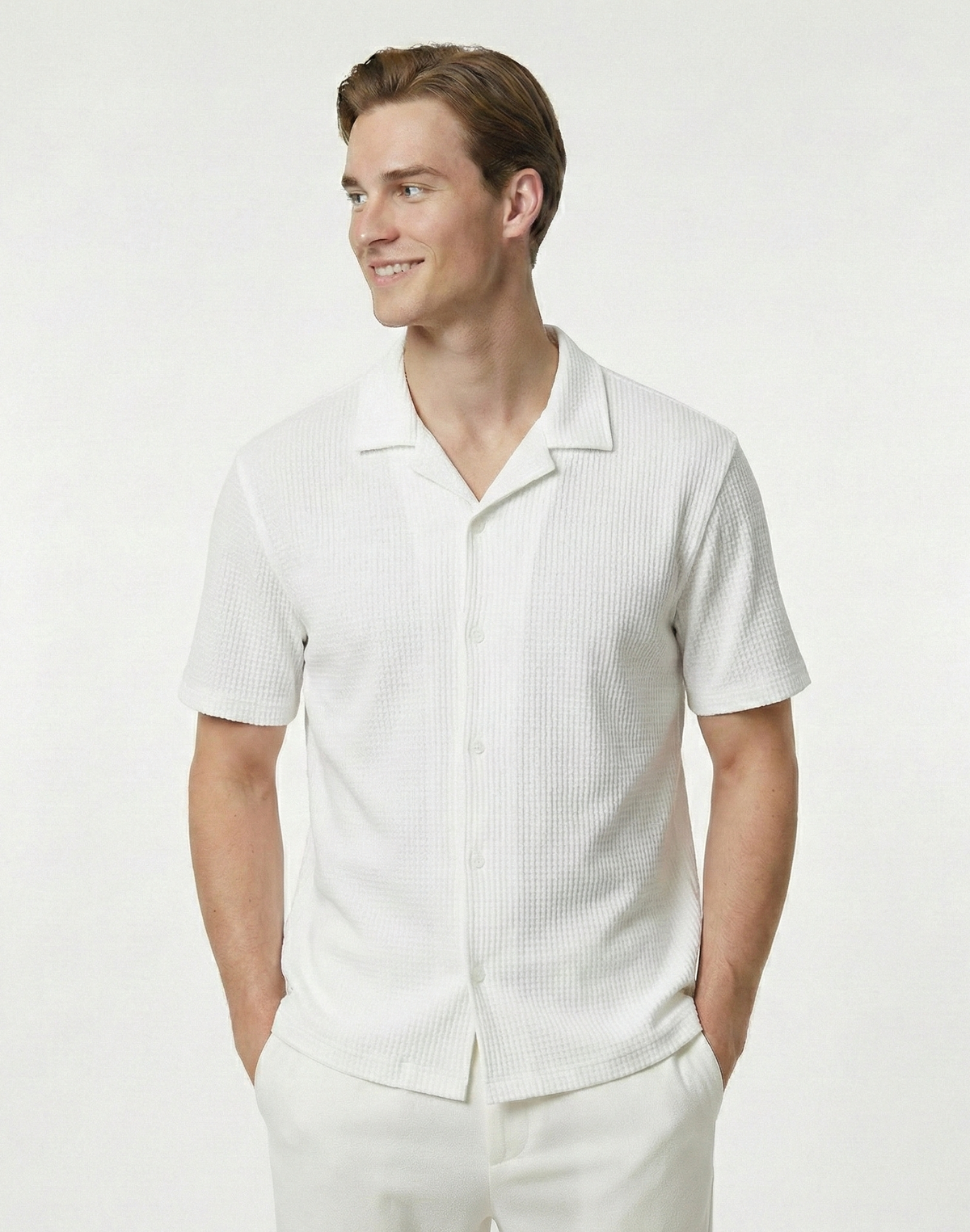 Waffle Shirt White