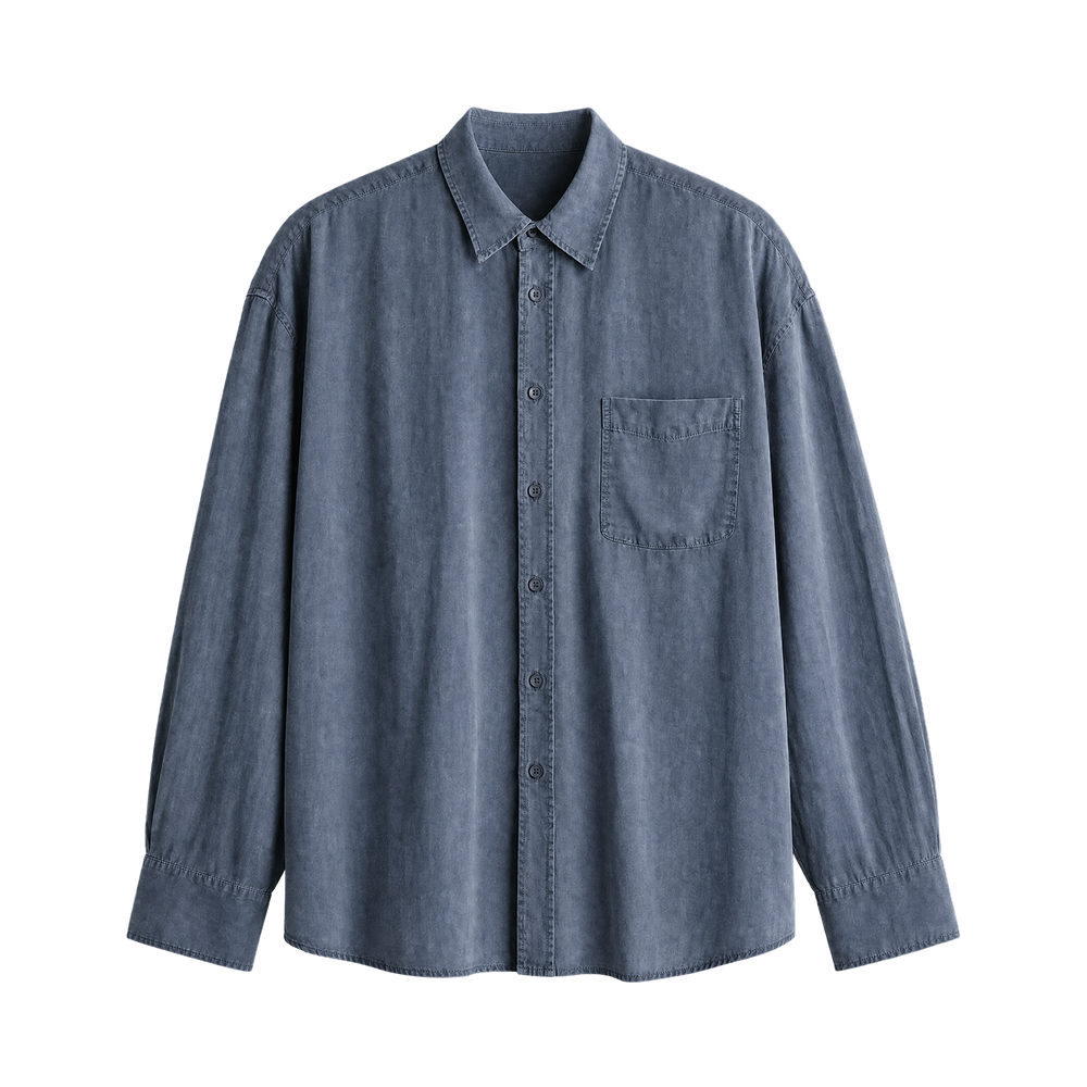 Harbor Linen Blend Shirt - Slate Blue