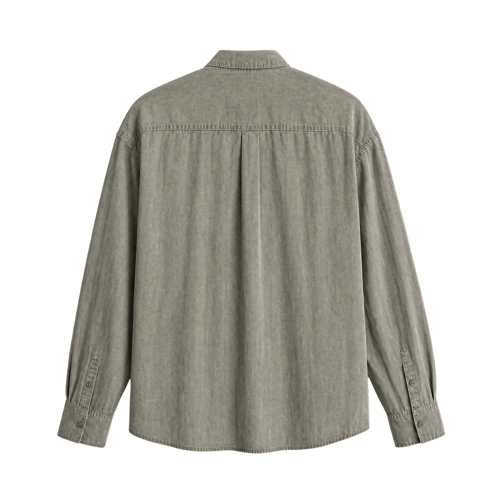 Harbor Linen Blend Shirt - Stone Olive