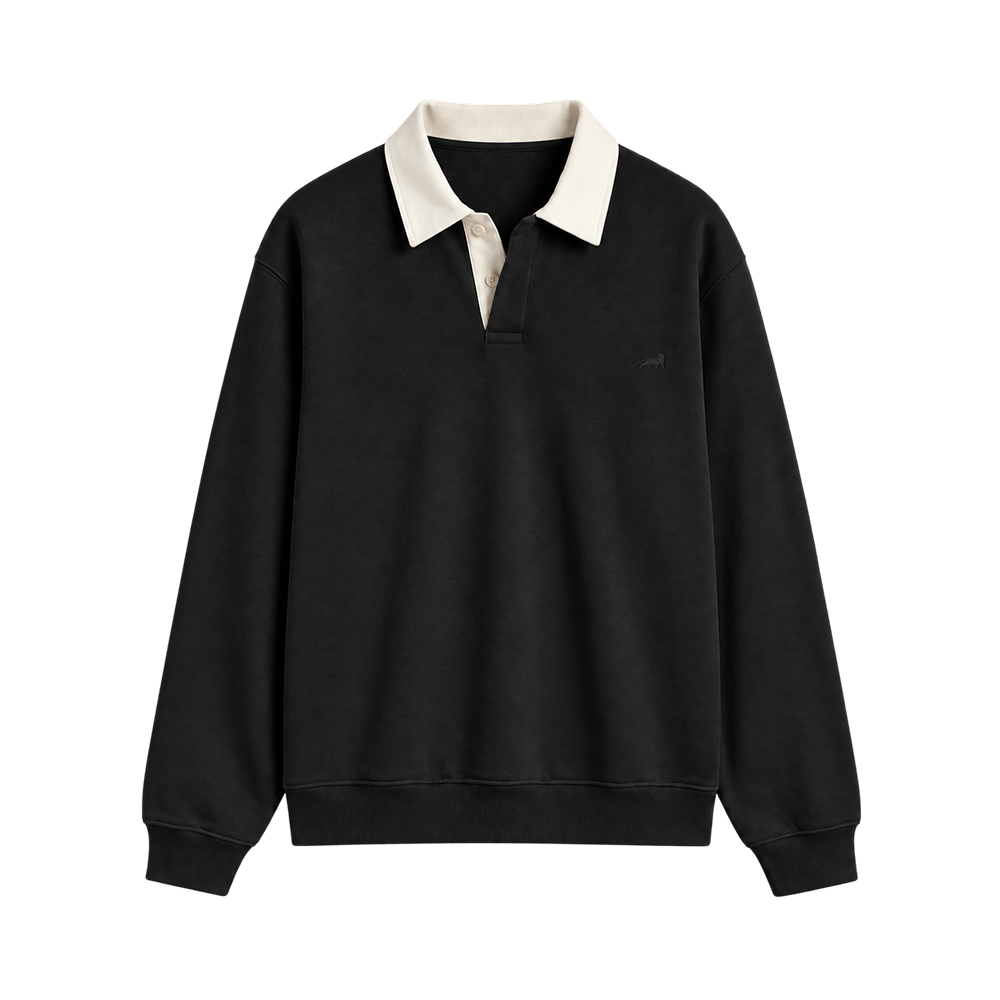 Heritage Classic Polo Sweatshirt – Jet Black