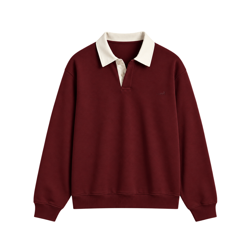 Heritage Classic Polo Sweatshirt – Maroon