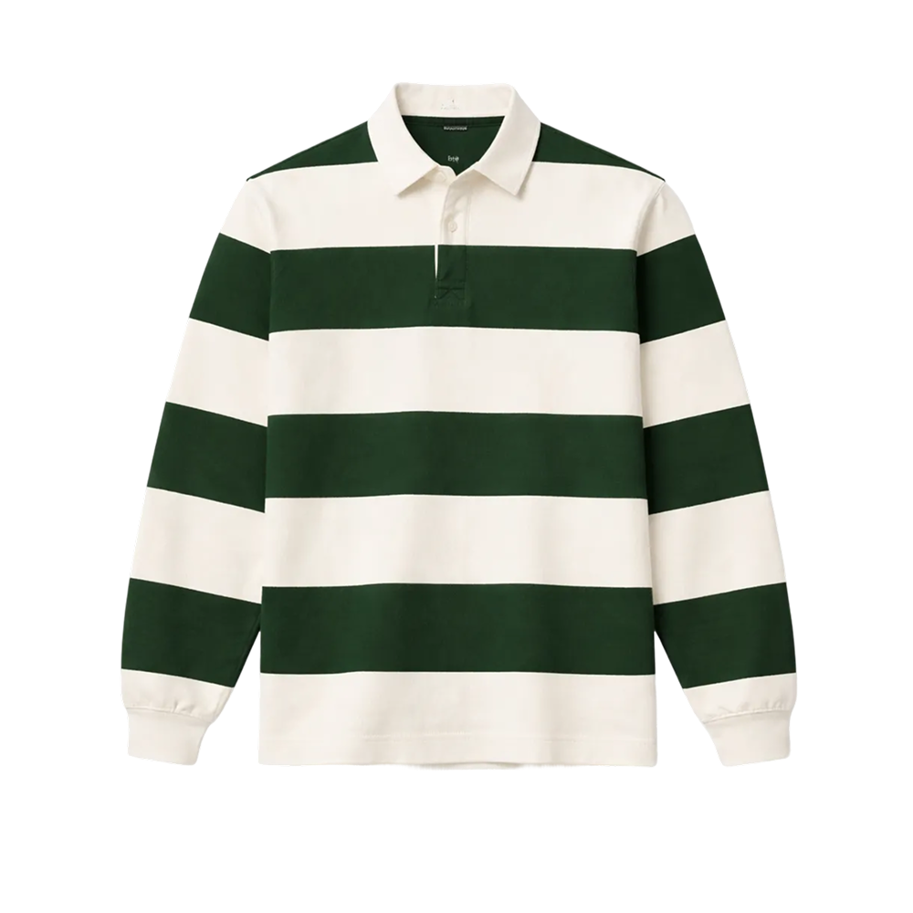 Heritage Stripe Rugby – Forest Green