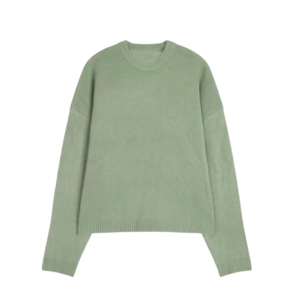 JACQUARD KNITWEAR AQUA GREEN SWEATER