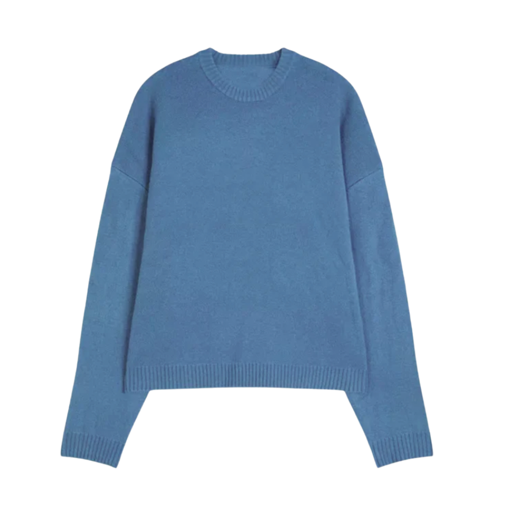 JACQUARD KNITWEAR DEEP BLUE SWEATER