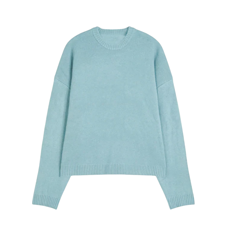 JACQUARD KNITWEAR ICE BLUE SWEATER