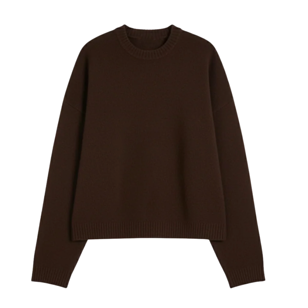 JACQUARD KNITWEAR MOCHA BROWN SWEATER