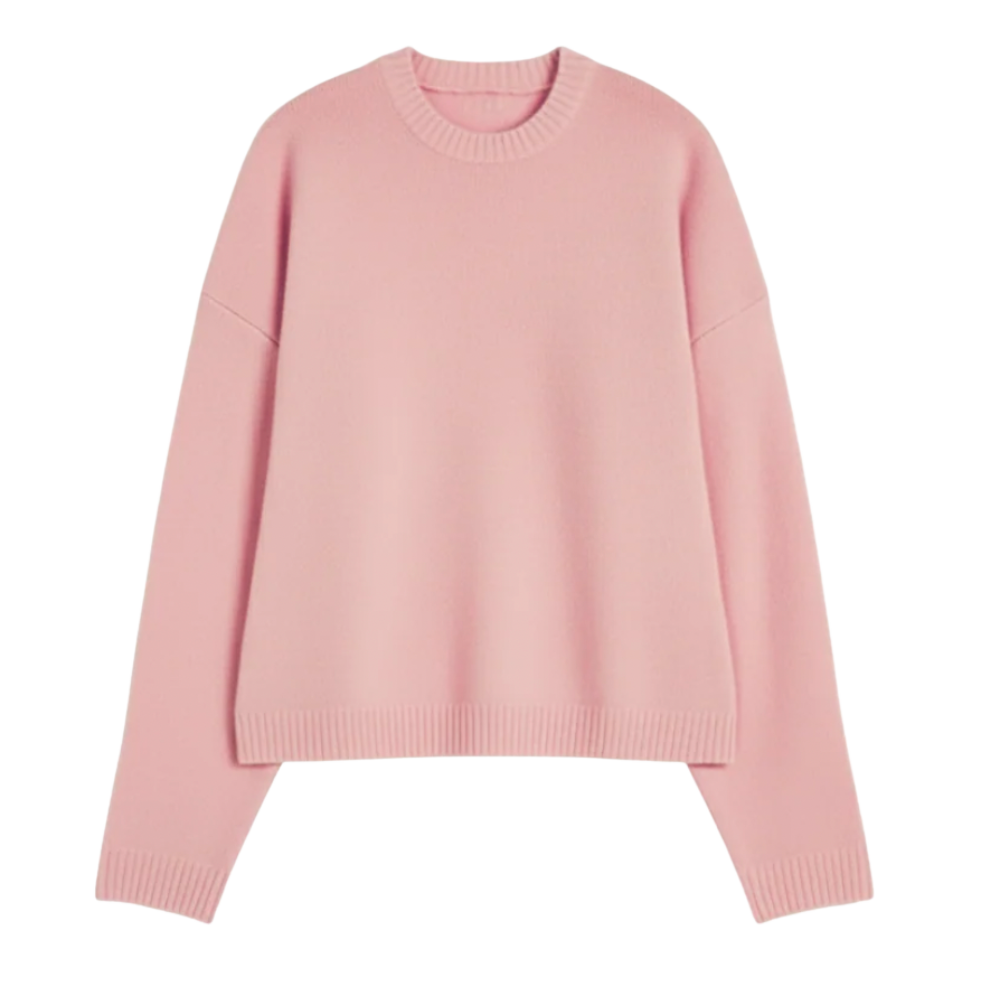 JACQUARD KNITWEAR SOFT PINK SWEATER