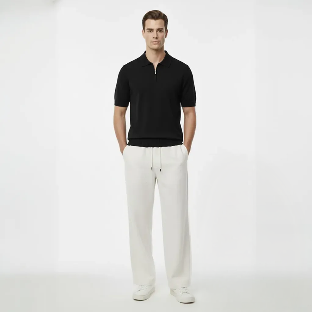 Legacy Classic Zip Polo - Noir Black