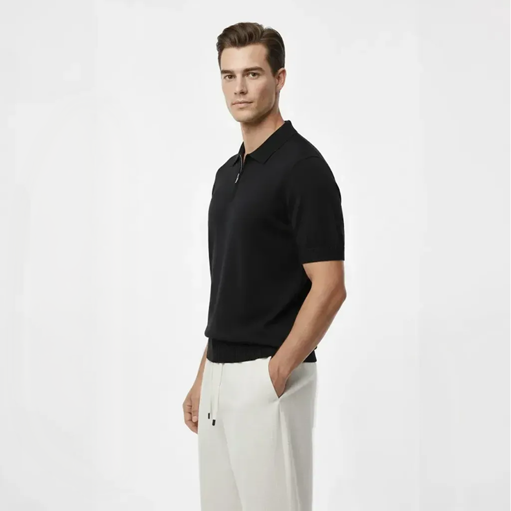 Legacy Classic Zip Polo - Noir Black
