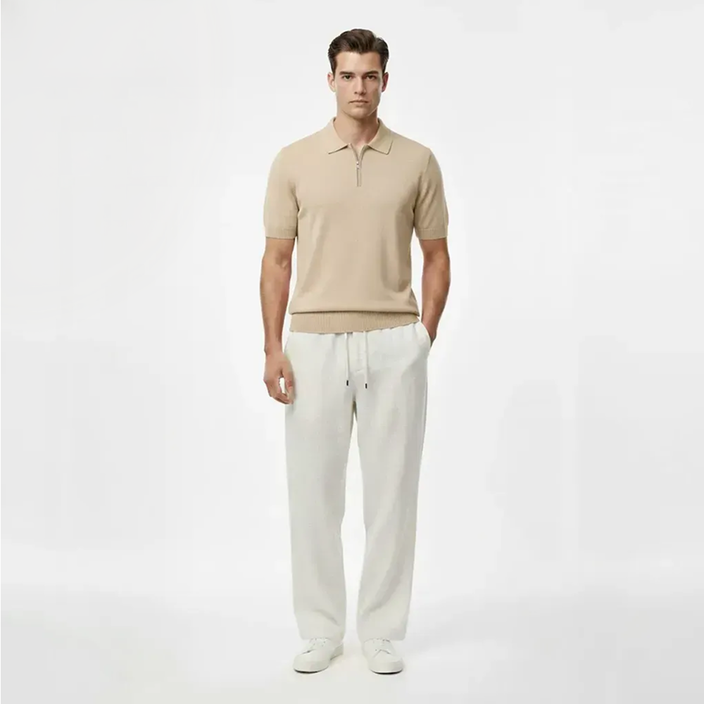 Legacy Classic Zip Polo - Oat