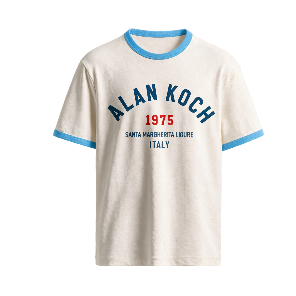 Margherita Classic '75 Ringer Tee - Sky Blue