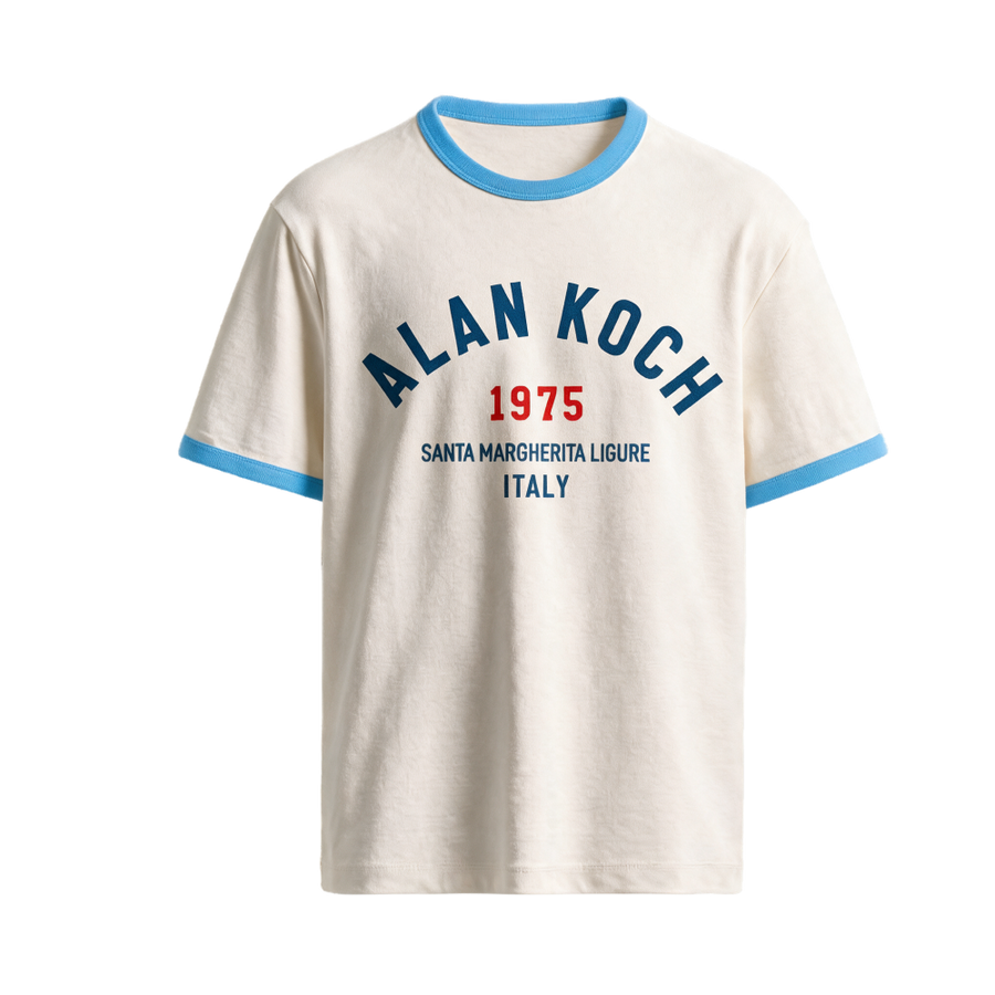 Margherita Classic '75 Ringer Tee - Sky Blue