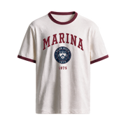 Marina Crest Heritage Ringer Tee - Maroon