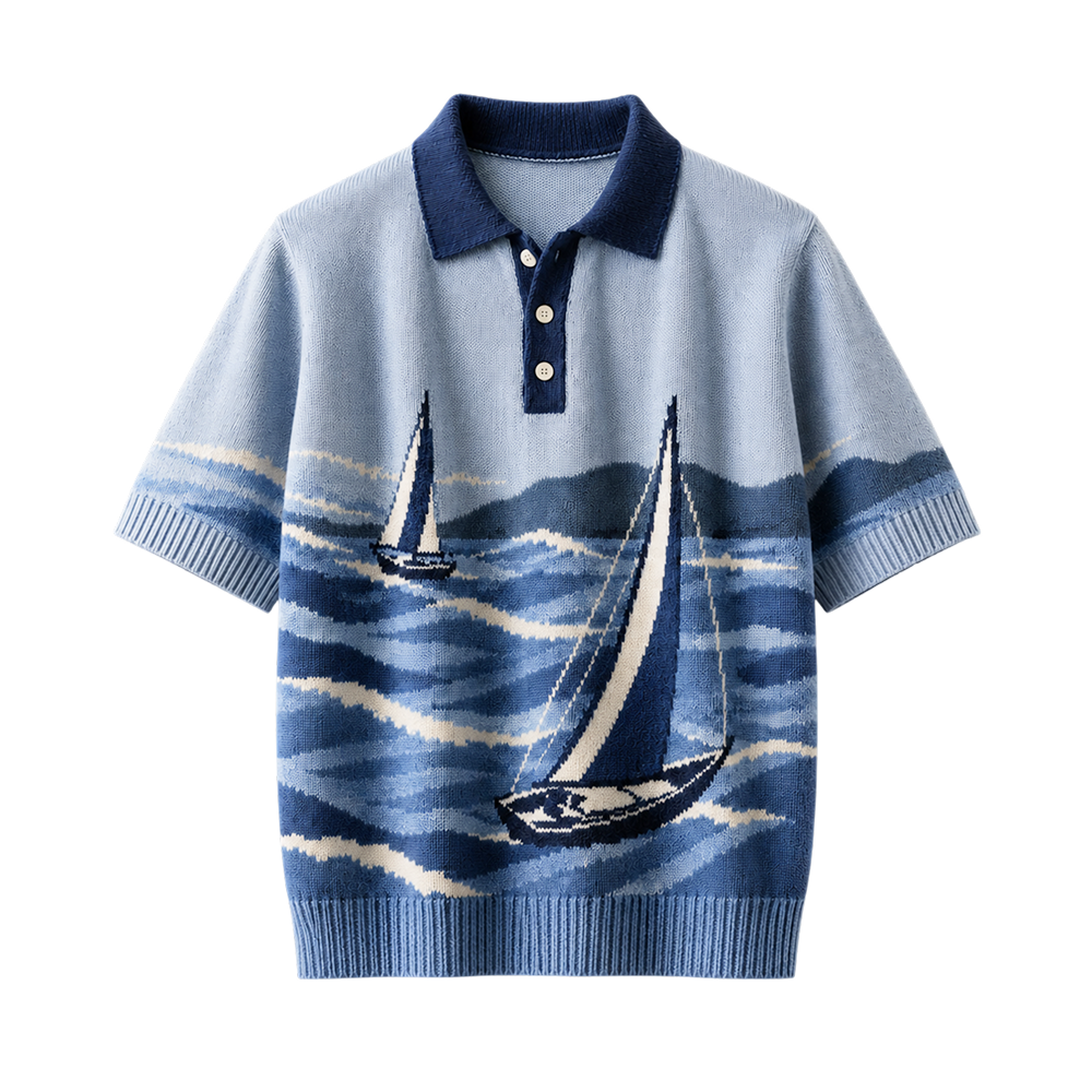 Marina Yacht Club Jacquard Polo T-Shirt