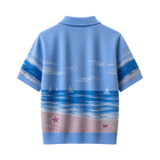 Mediterranean Coast Knit Polo T-Shirt