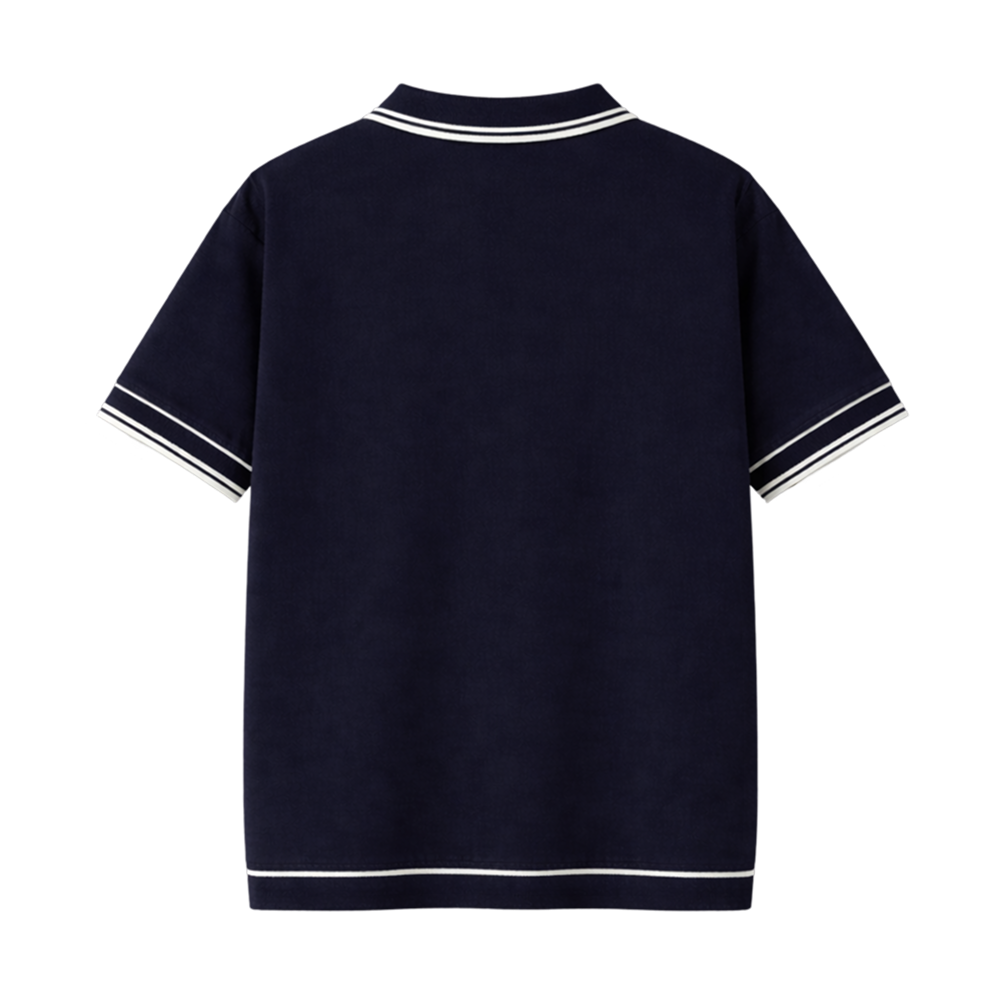 Monaco Knit Polo – Deep Navy