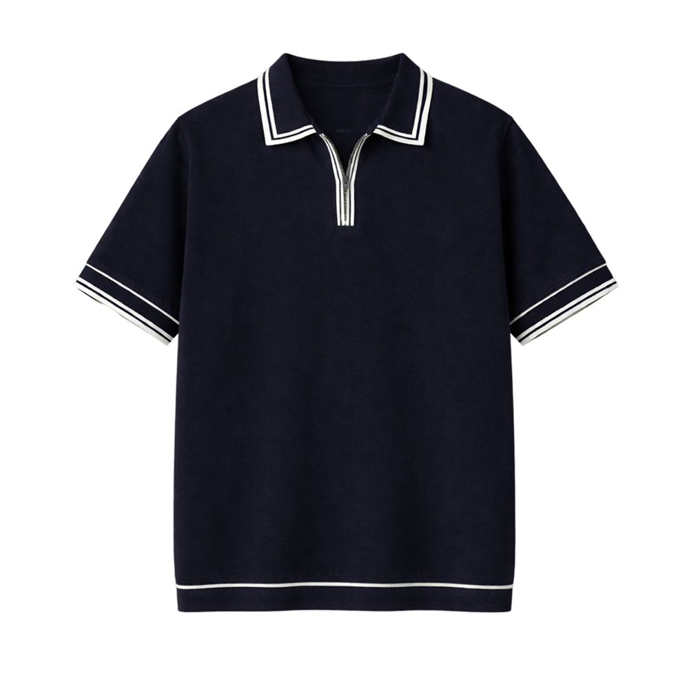 Monaco Knit Polo – Deep Navy