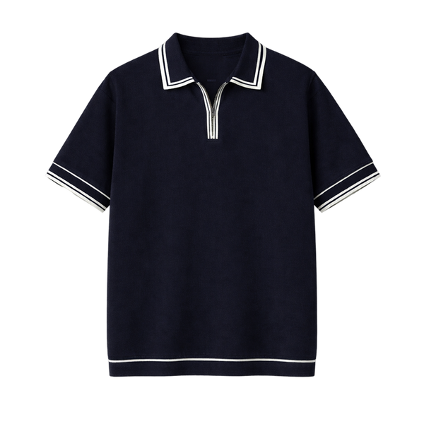 Monaco Knit Polo – Deep Navy