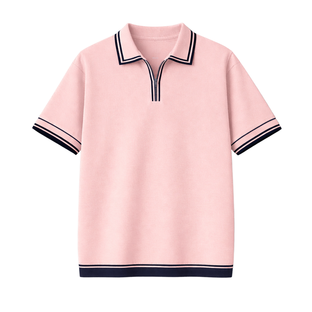 Monaco Knit Polo – Rose
