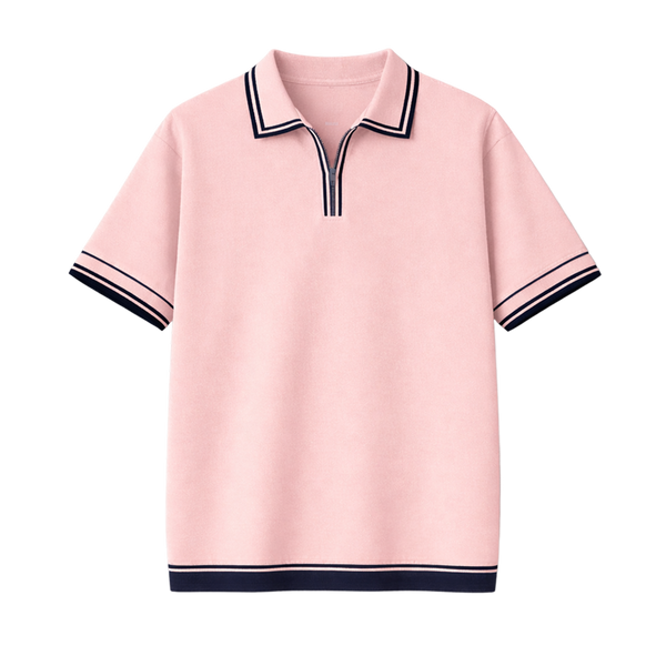 Monaco Knit Polo – Rose
