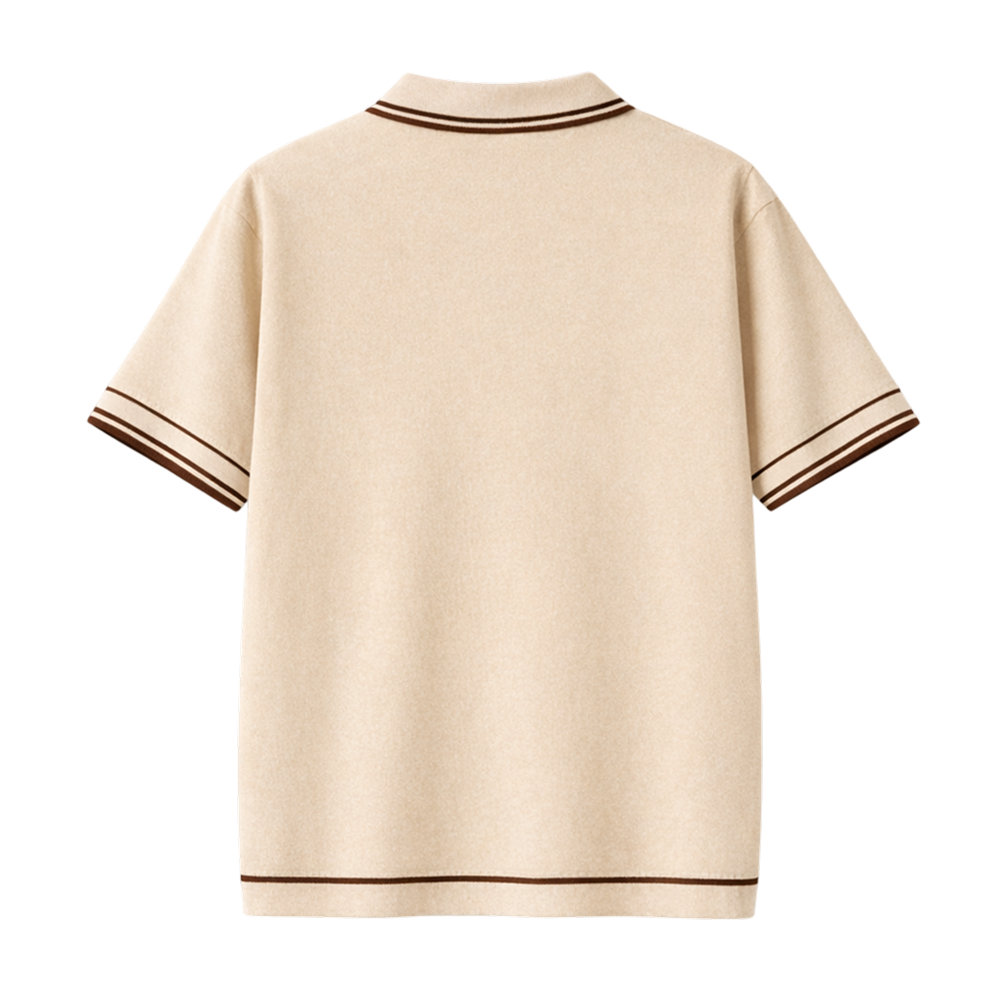 Monaco Knit Polo – Warm Oat