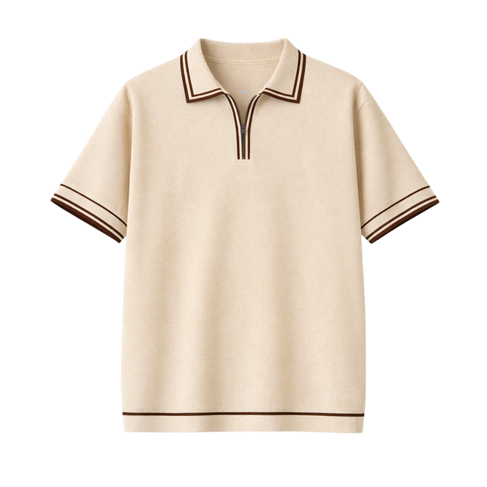 Monaco Knit Polo – Warm Oat
