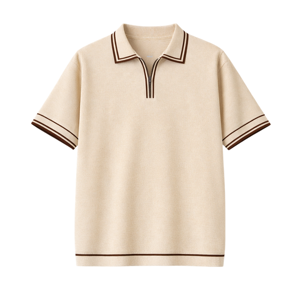 Monaco Knit Polo – Warm Oat