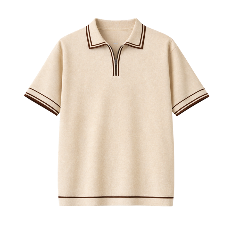Monaco Knit Polo – Warm Oat