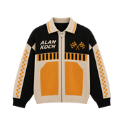 Motorsport Racing Knit Jacket – Black Orange