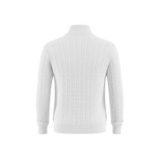 Heritage Cable Knit Quarter-Zip Sweater – White
