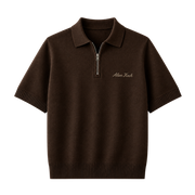 Polo Club Rider Quarter Zip T-shirt - Cocoa