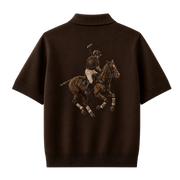 Polo Club Rider Quarter Zip T-shirt - Cocoa