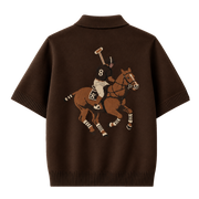 Polo Club Rider Quarter Zip T-shirt - Cocoa