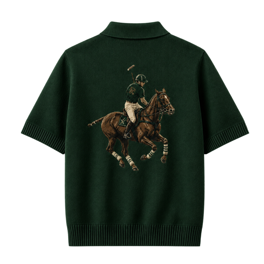 Polo Club Rider Quarter Zip T-shirt - Forest