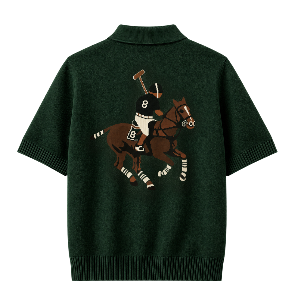 Polo Club Rider Quarter Zip T-shirt - Forest