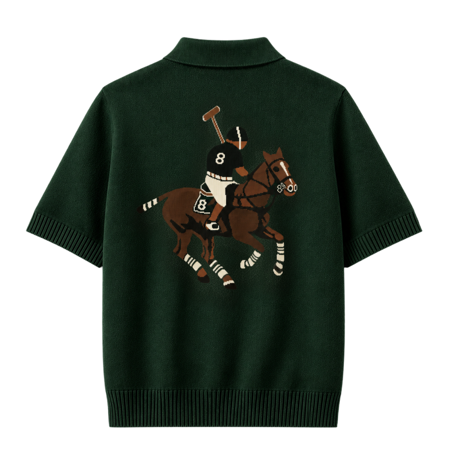 Polo Club Rider Quarter Zip T-shirt - Forest