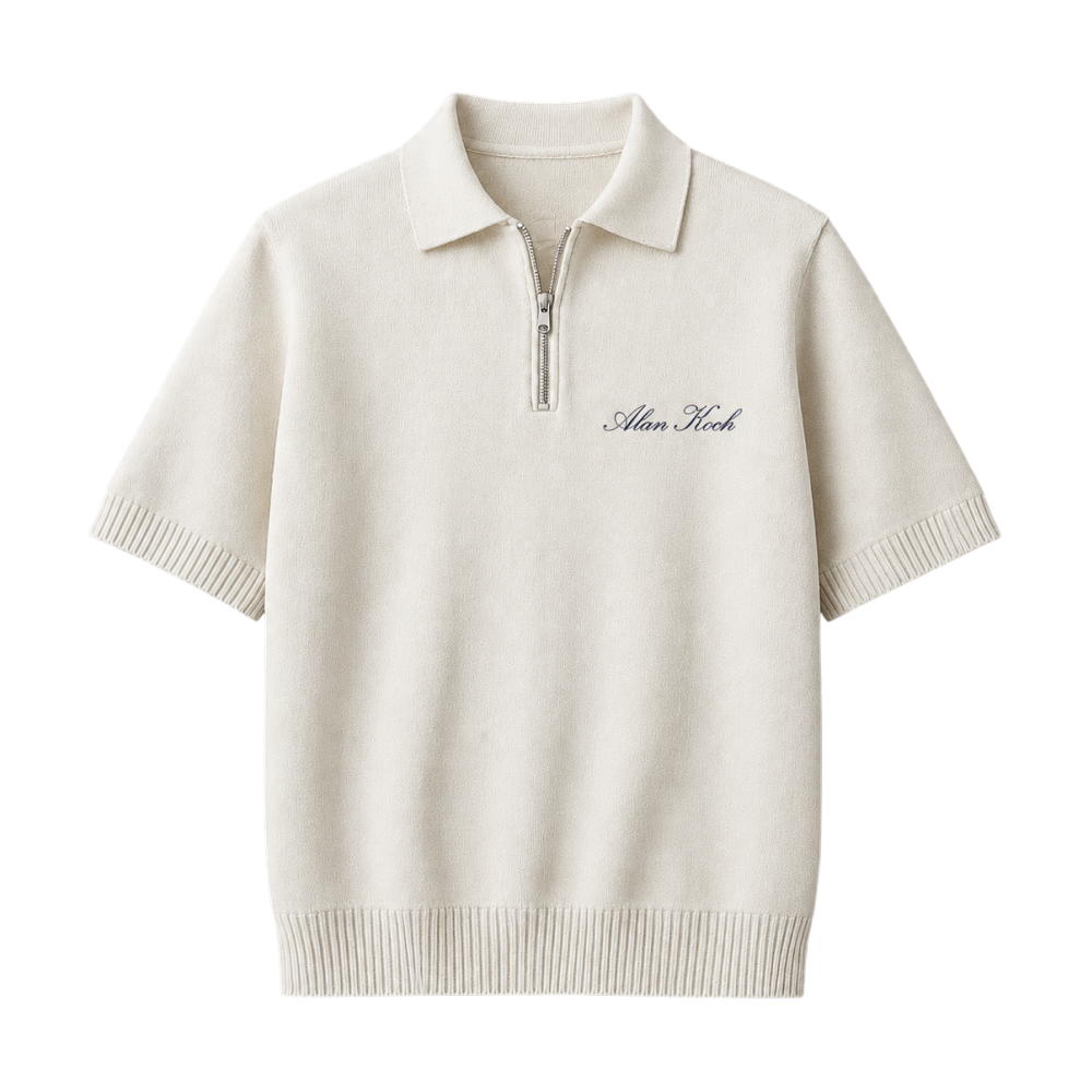 Polo Club Rider Quarter Zip T-shirt - Ivory