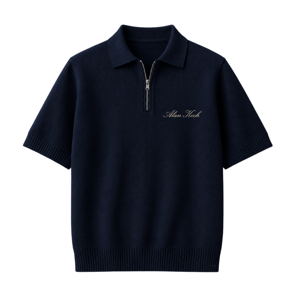 Polo Club Rider Quarter Zip T-shirt - Midnight Navy