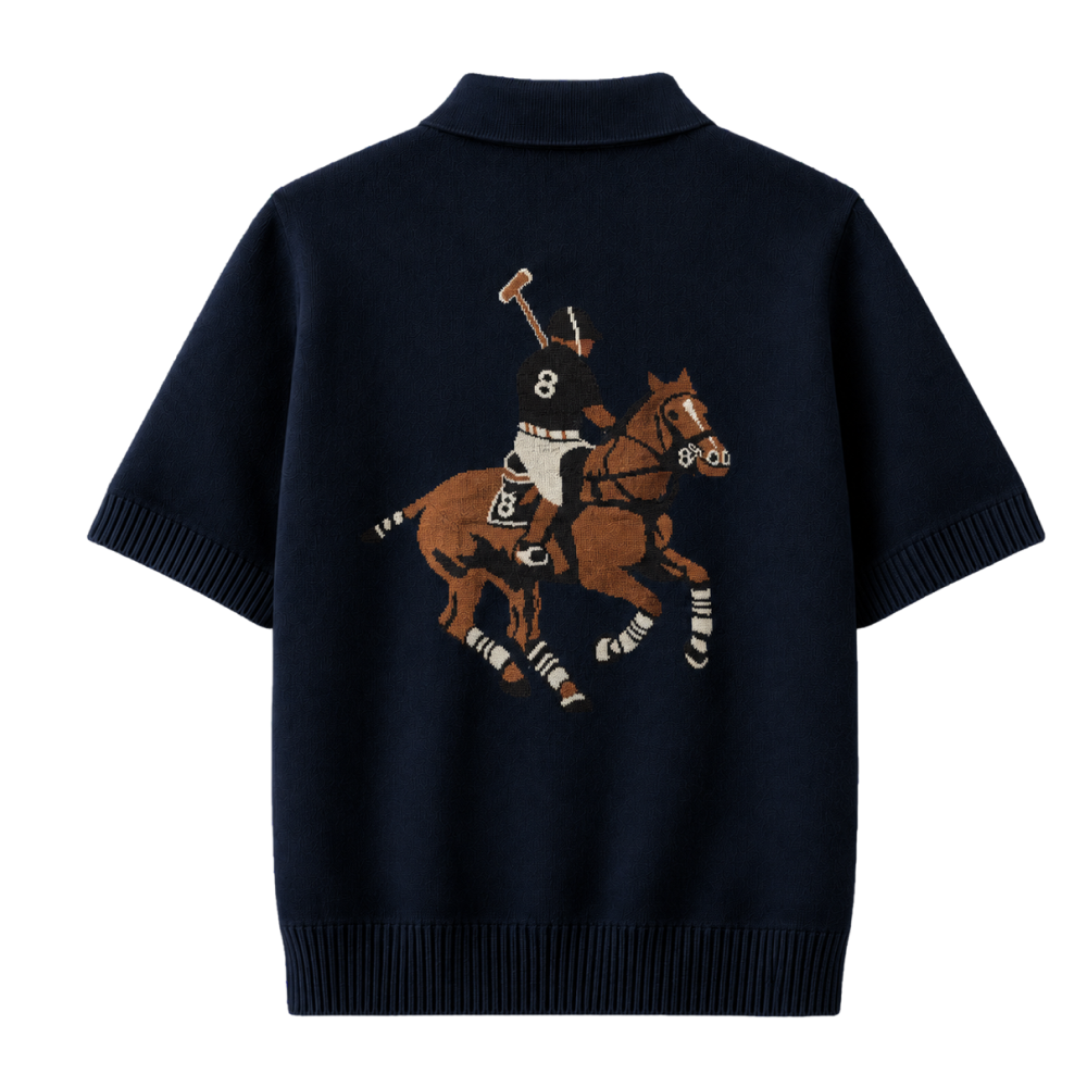 Polo Club Rider Quarter Zip T-shirt - Midnight Navy
