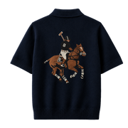 Polo Club Rider Quarter Zip T-shirt - Midnight Navy