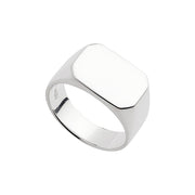 Alan Koch Moto Silver Rectangular Signet Ring