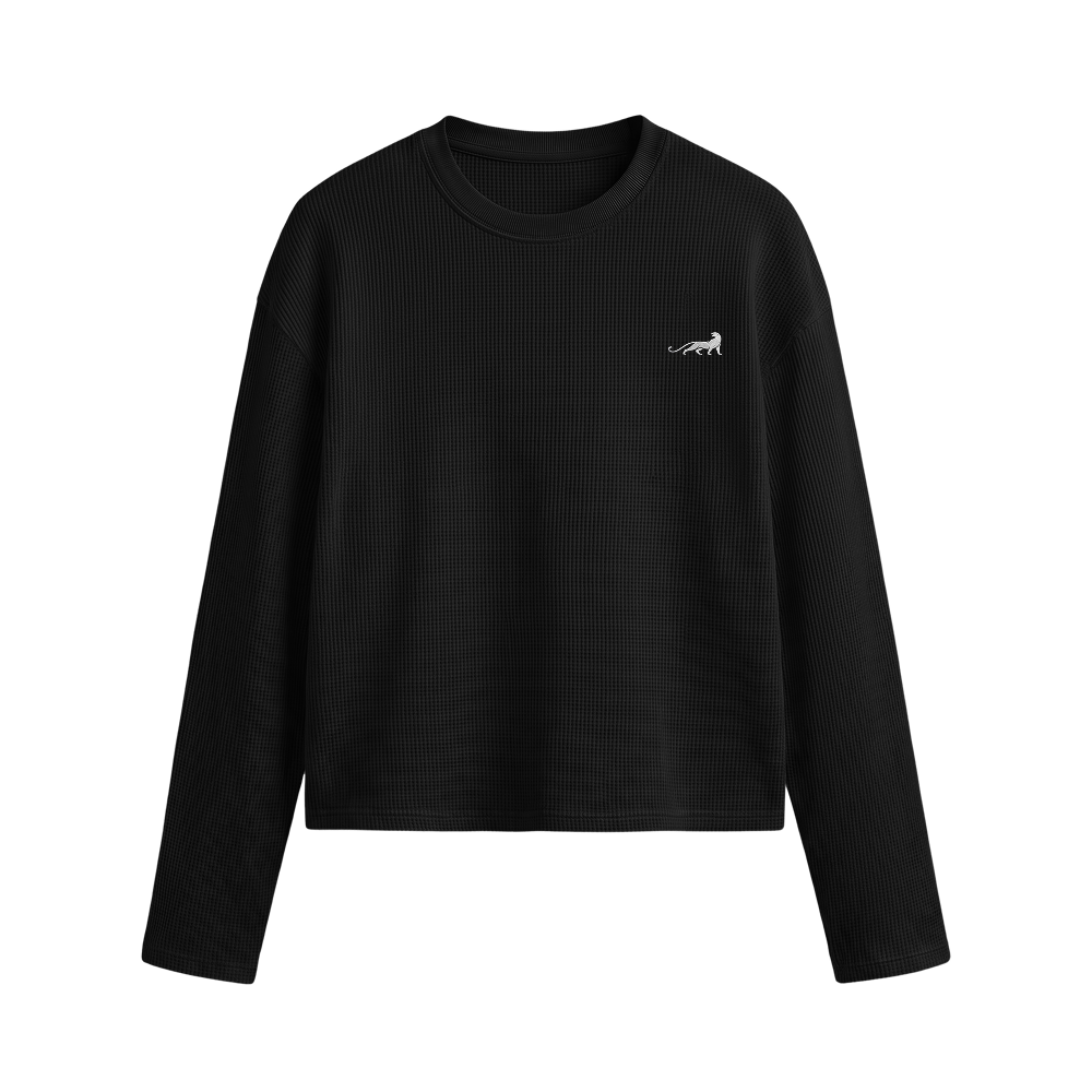 Reserve Relaxed Waffle Tee - Obsidian Black