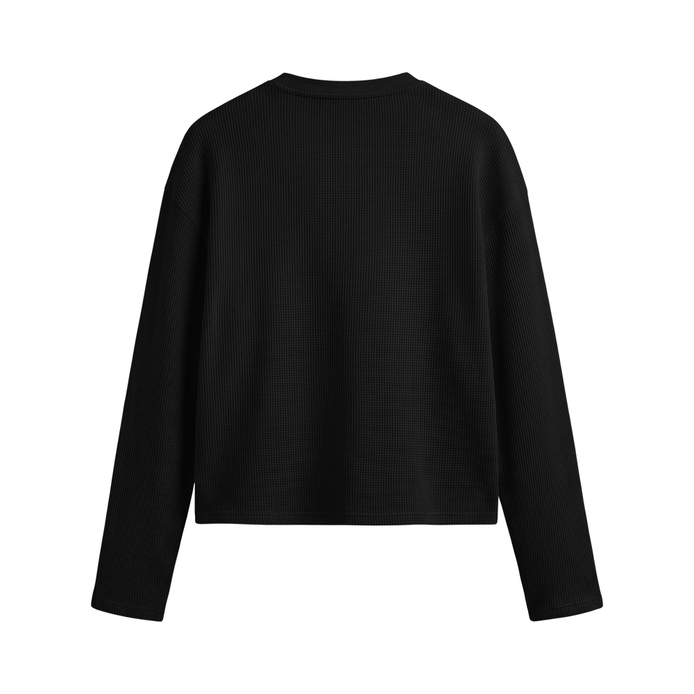 Reserve Relaxed Waffle Tee - Obsidian Black