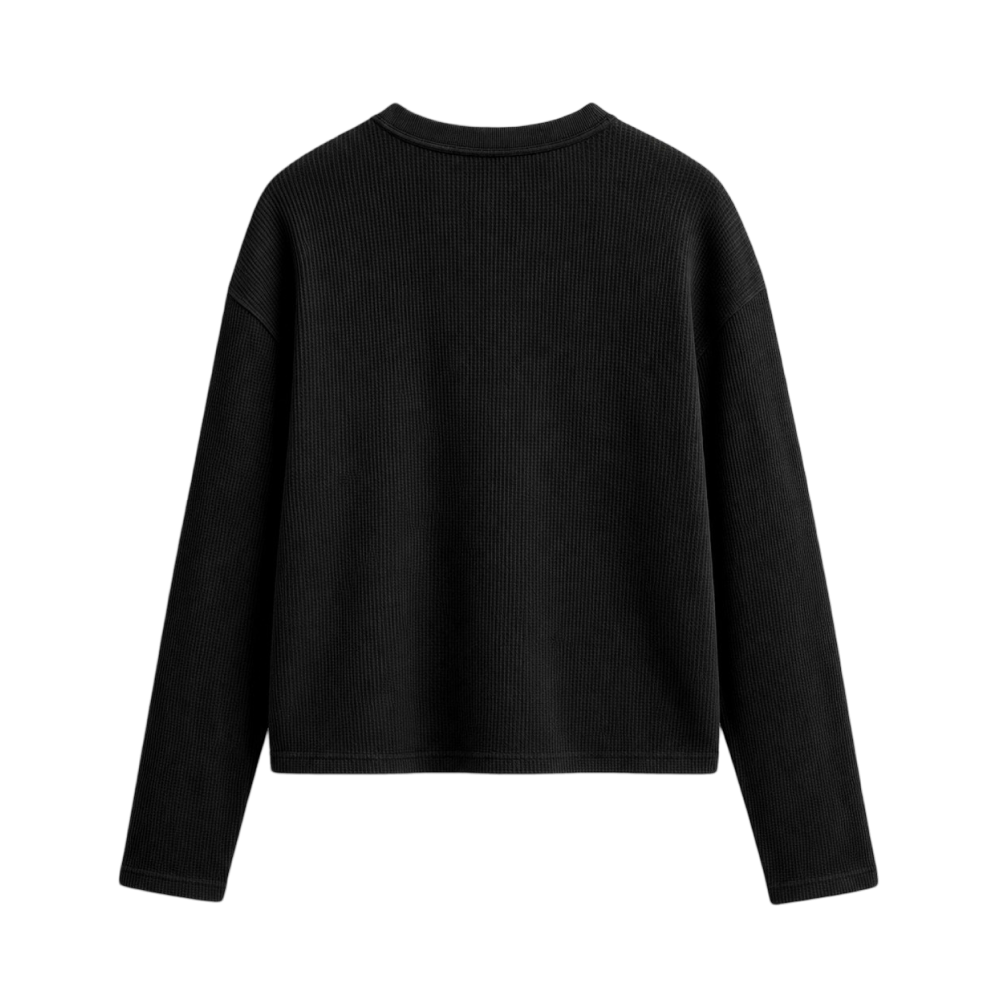 Reserve Waffle Henley - Obsidian Black