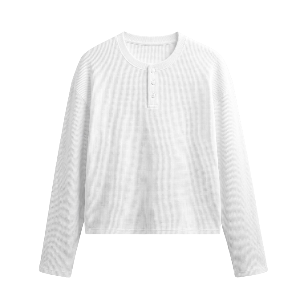 Reserve Waffle Henley - White